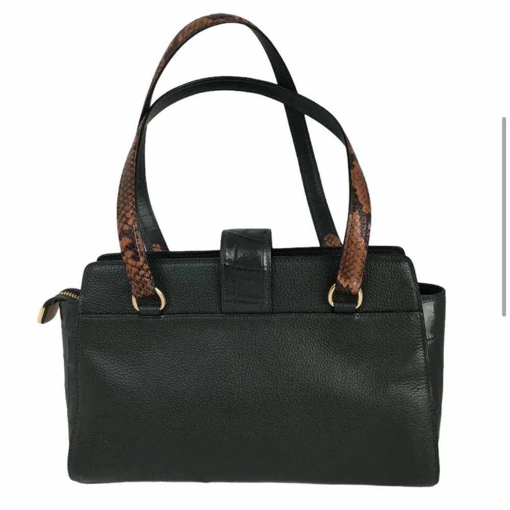 Coach Avary Carryall Embossed Leather Satchel Bag Purse Ivy Green - Picture 11 of 16